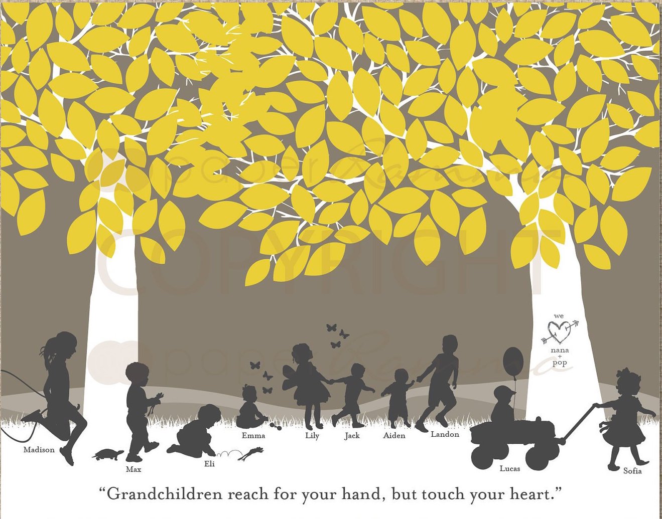 Special grandparent gifts: Silhouette art print  from PaperRamma | cool mom picks holiday gift guide