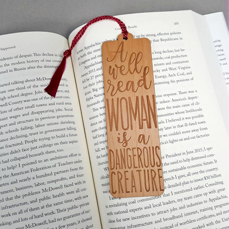 Well-read woman handmade bookmark: cool gifts under $15