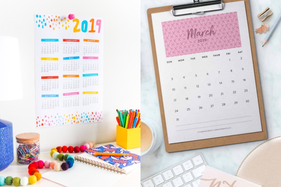 8 Fun Free Printable Calendars To Keep You Organized In 2019