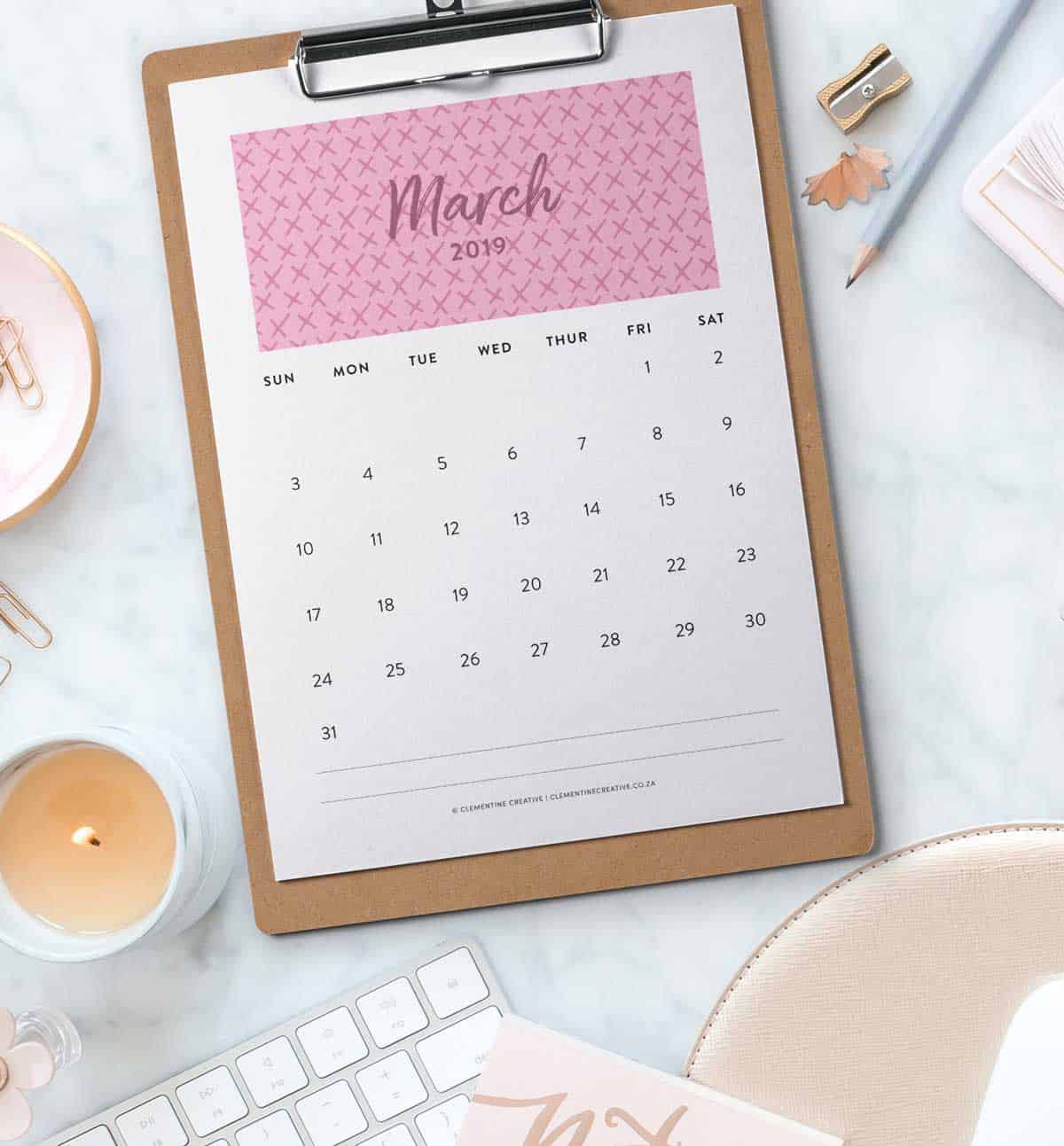Free 2019 printable calendars: 2019 printable calendar | Clementine Creative
