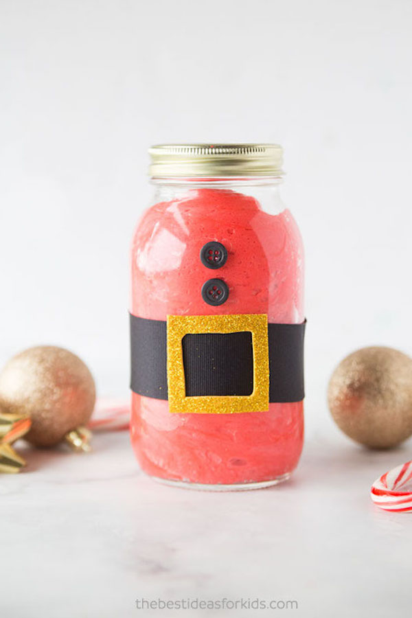 DIY Holiday gift ideas: Fluffy Santa slime in a jar | tutorial: The Best Ideas for Kids