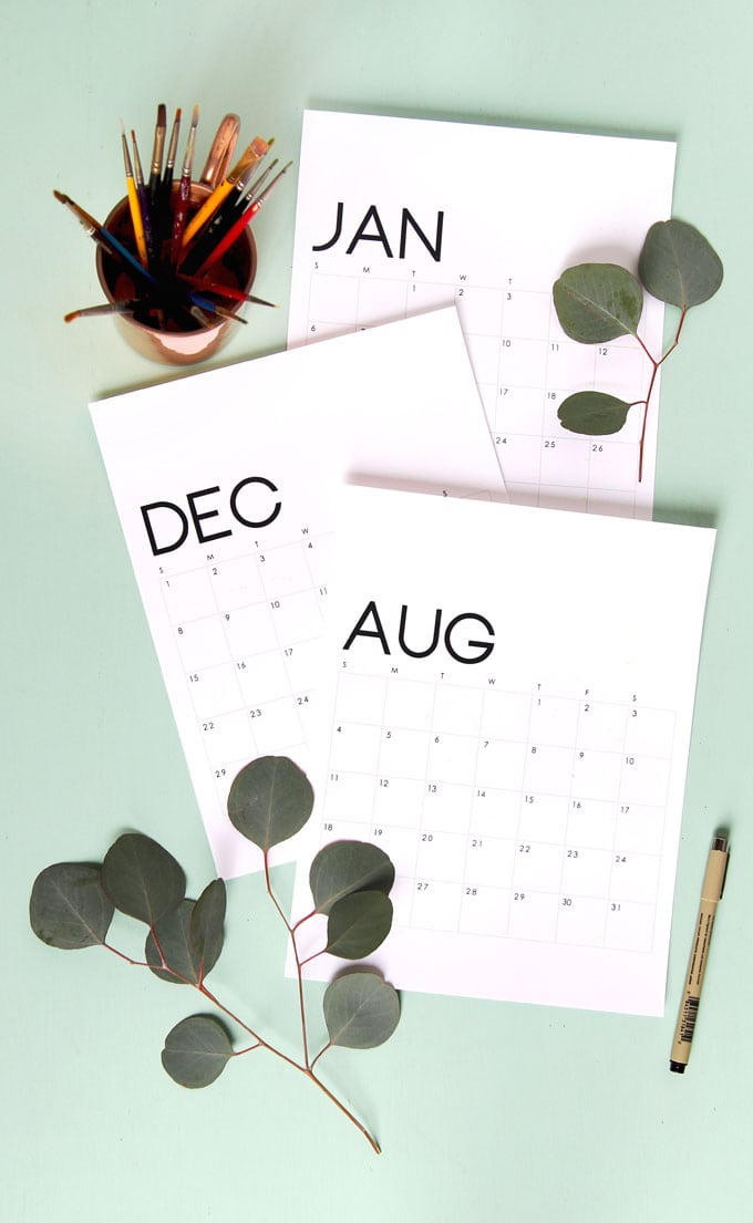 8 fun, free printable calendars to keep you organized in 2019