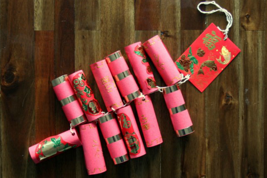 Chinese New Year Crafts for Kids: Homemade "firecrackers" from Chinese American Family
