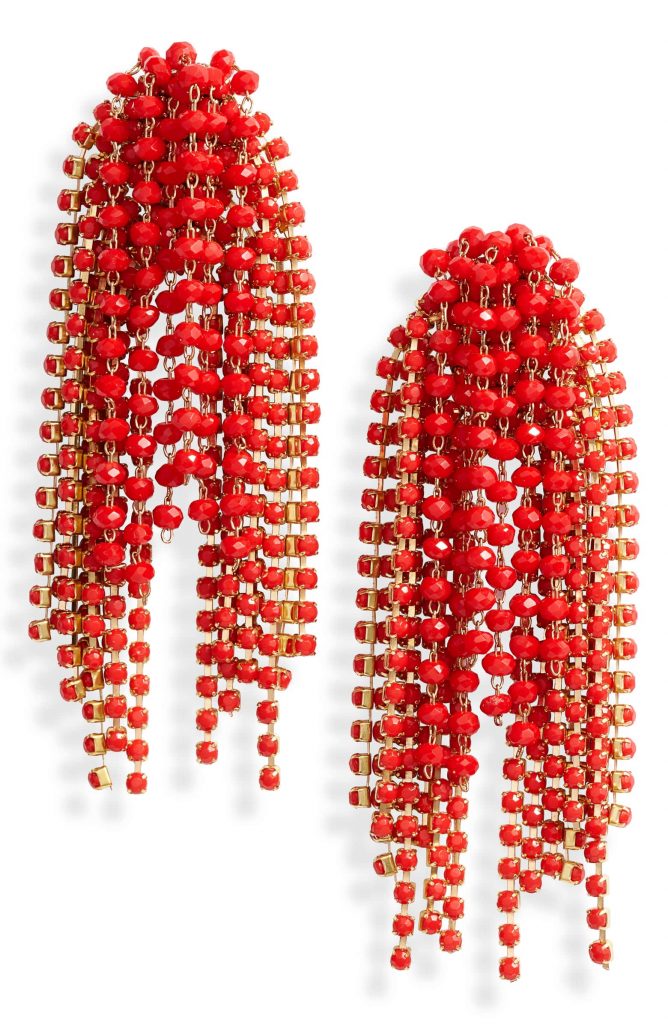 Pantone Coral earrings: Serefina Coral Crystal Statement Earrings