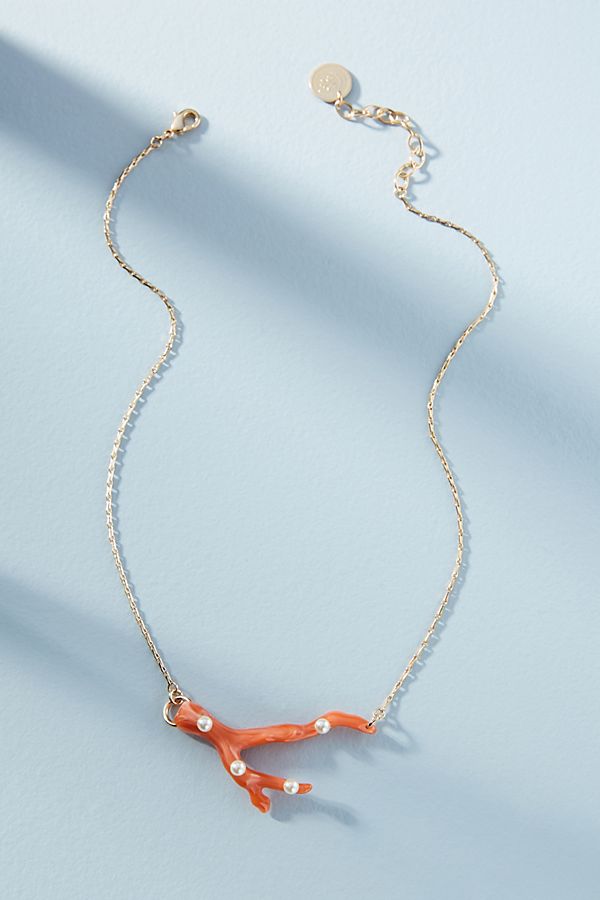 Lovely Living Coral accessories to celebrate the 2019 Pantone color of the year: Coral necklace | Anthropologie