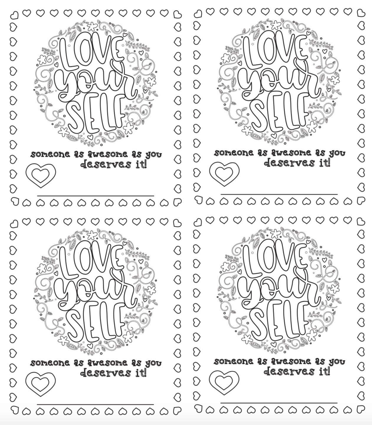 6 Free Printable Color your own Valentines That Make The Perfect Party