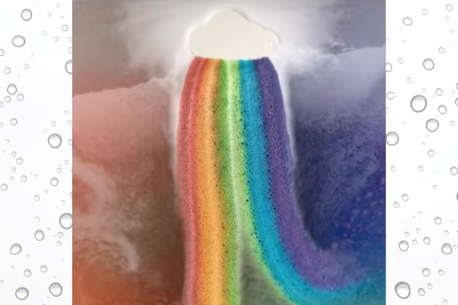 This bath bomb shoots rainbows into your tub and OMG