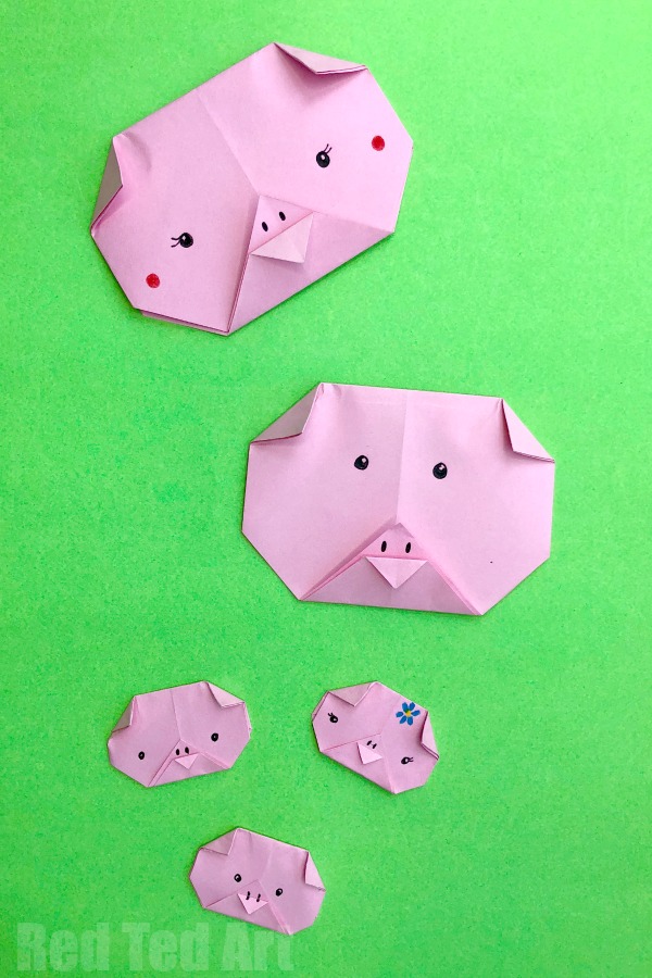 Chinese New Year crafts for kids: Chinese New Year pig face origami | Red Tart Art