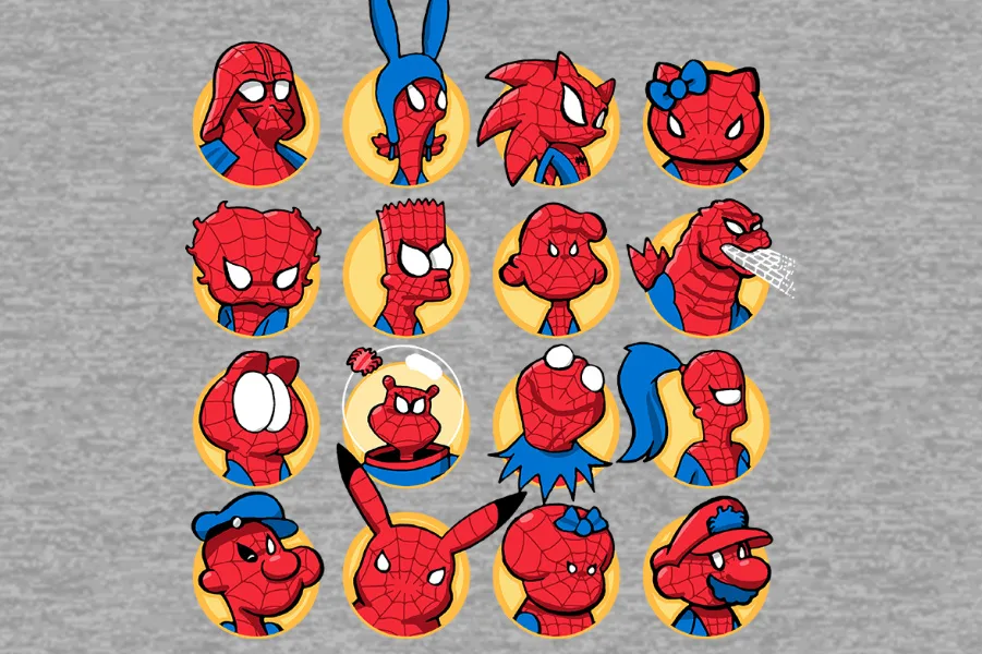 The awesome Spiderverse t-shirt that reminds us anyone, even Hello Kitty, can wear the mask.