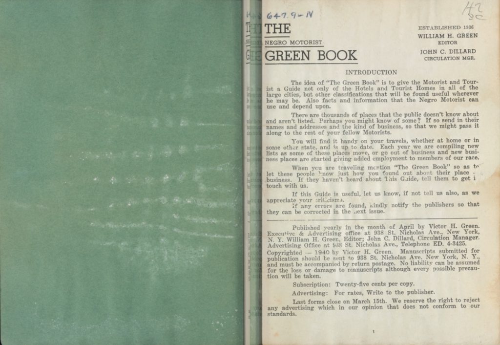 Articles and resources for watching Green Book: The Negro Motorist Green Book: Original copies are archived online by the NY Public Library