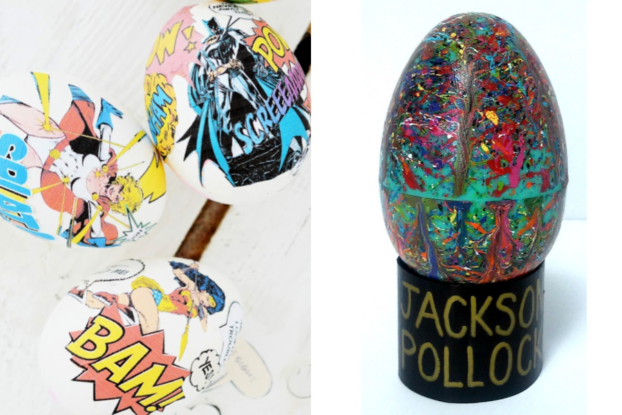 9 cool Easter egg ideas for tweens and teens who are over solid colors: Star Wars, pop art, fake cacti, and more