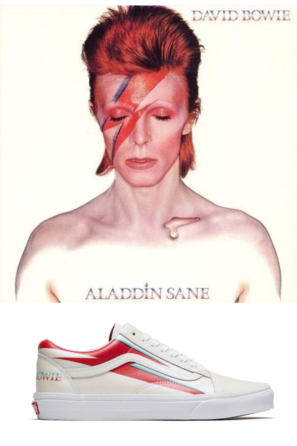 David Bowie Vans inspired by the Aladdin Sane (Ziggy Stardust) Cover