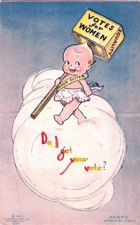 Women's History Month untold stories: editorial cartoonist Rose O'Neill invented the Kewpie, and turned their popularity into political messages about poverty, racial justice, and women's suffrage | coolmompicks.com