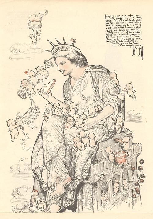 Untold women's history month stories: Rose O'Neill's Kewpies paying homage to the Statue of Liberty