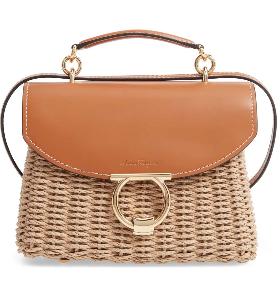 Spring 2019 handbag trend: Woven bags like this splurge Woven Straw Margot bag from Ferragamo