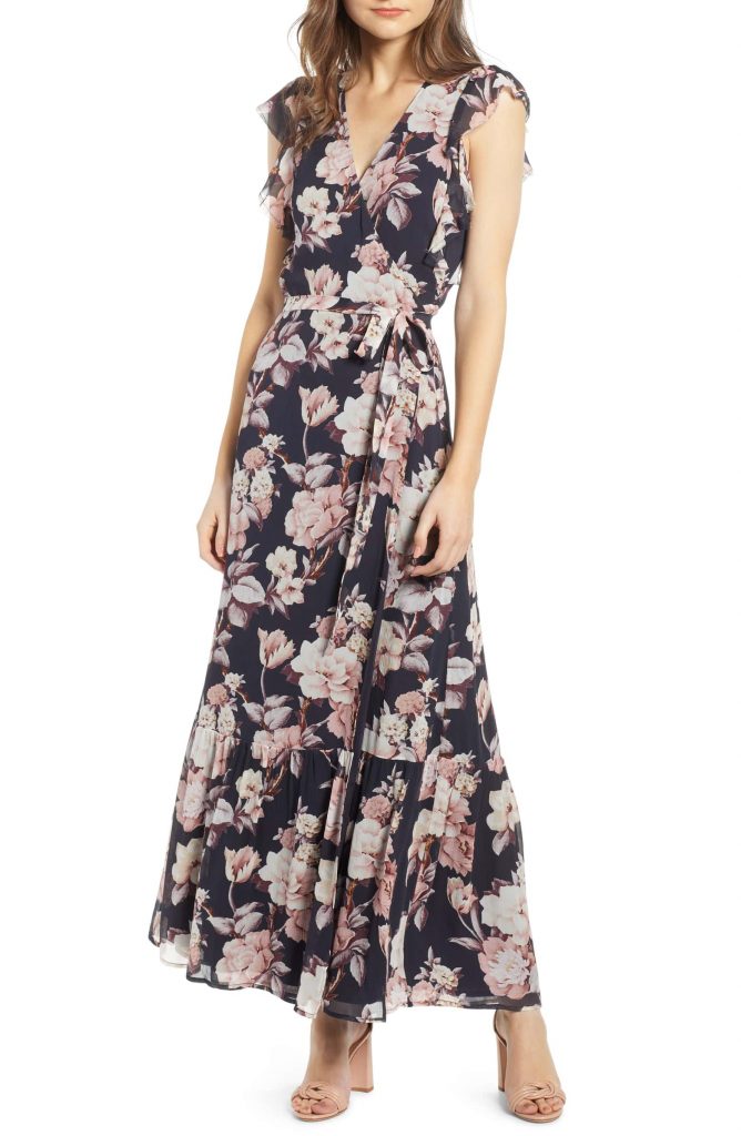 Spring 2019 fashion trends: Floral maxi dresses, especially wrap dresses are so flattering! This one by Paige at Nordstrom