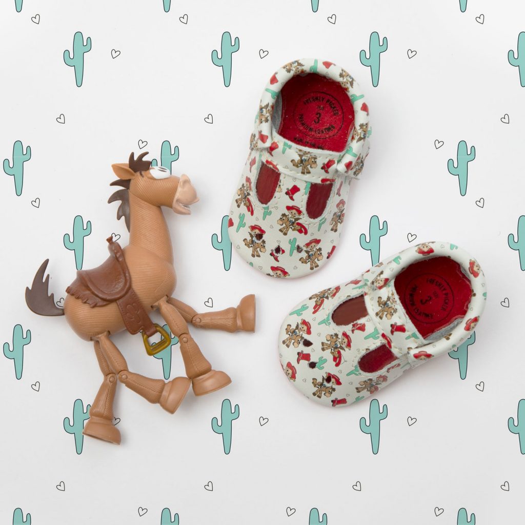 The new Toy Story baby mocs from Freshly Picked: The Jessie cowgirl is adorable!
