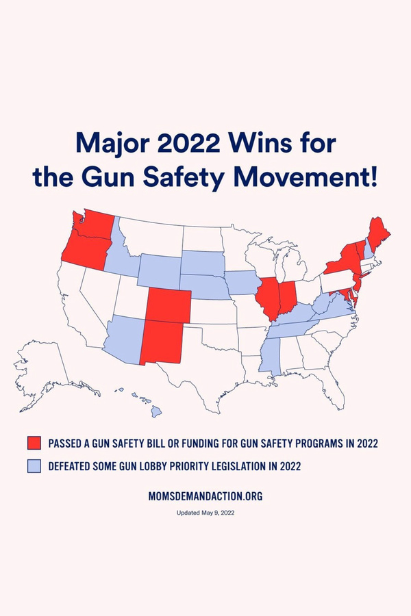 Wins for the gun safety movement in 2022 via Moms Demand