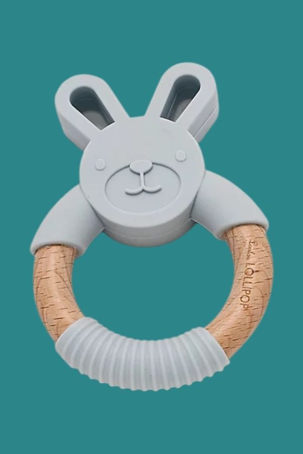 Adorably bunny teether for baby's first Easter from LouLou Lollipop
