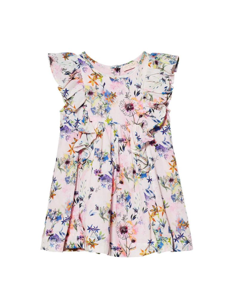 Cute baby gifts for Easter: Floral ruffle baby dress at Tutu Du Monde