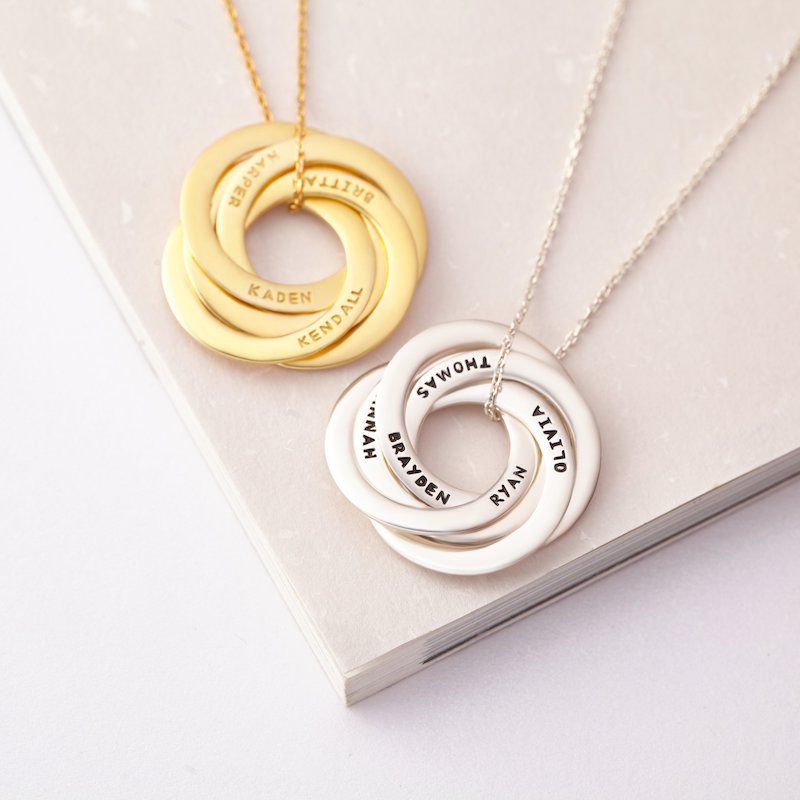 Mother's Day personalized gifts for grandmothers: Grandkids' names necklace at Centime Gift