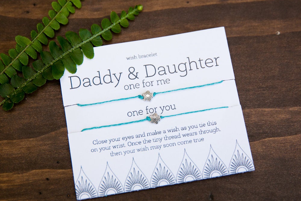 Father's Day gifts under $15: Daddy/daughter wish bracelet set on Etsy