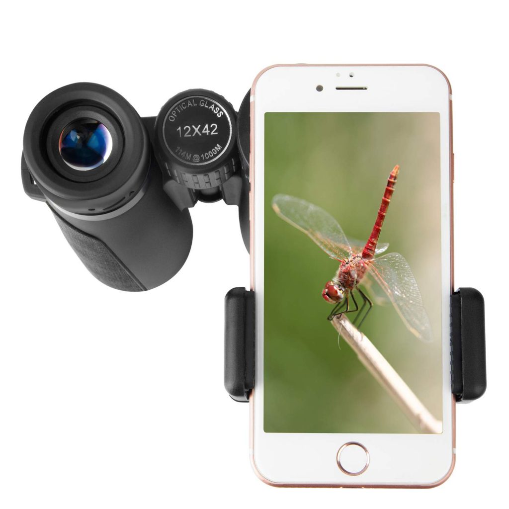 Gifts for dads who love the outdoors: Birdwatching binoculars from Binotek with a smartphone adapter and mount for nearly any phone