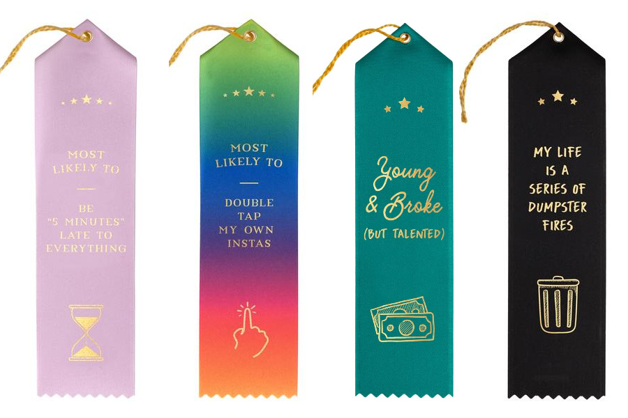 These very funny award ribbons honor all your dubious achievements