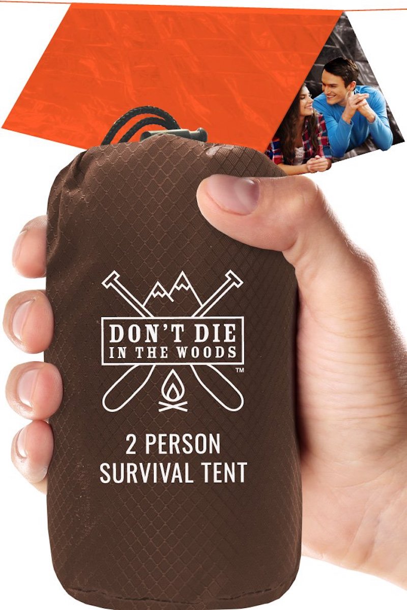 Gifts for dads who love the outdoors: "Don't Die in the Woods" survival tent