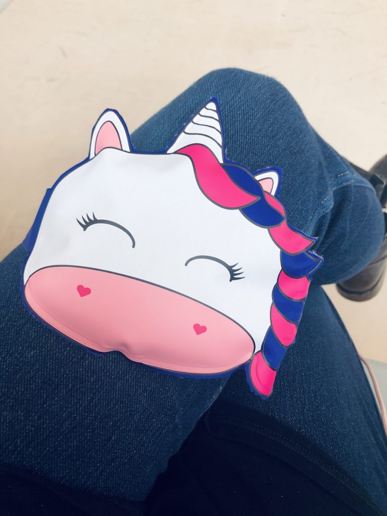 GooseEgged makes cute unicorn, shark, and doggie ice packs for kids that hold on with Velcro