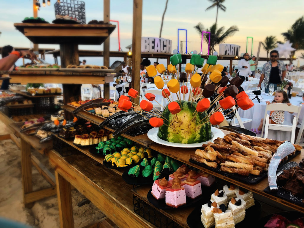 The beach party buffet at the Nickelodeon Resort