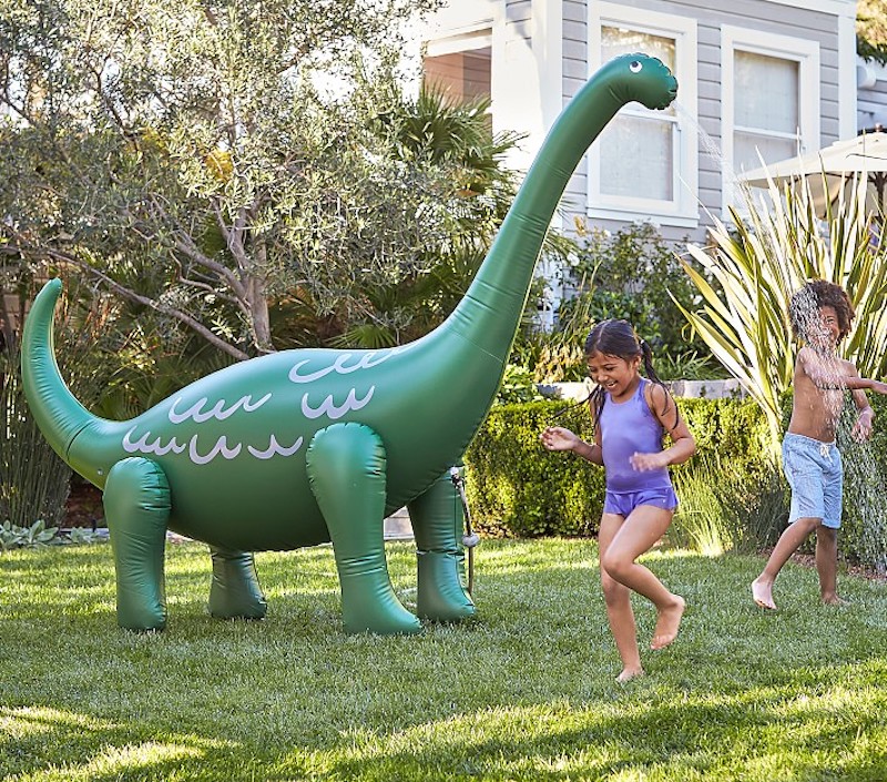 Crazy lawn sprinklers: Dinosaurs