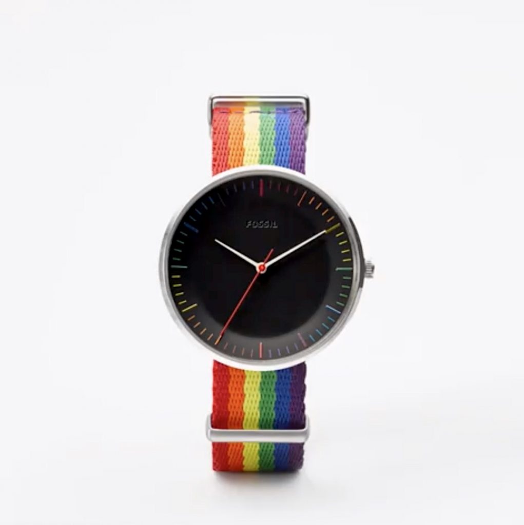 Pride month gifts that give back: Fossils Limited Edition rainbow watch