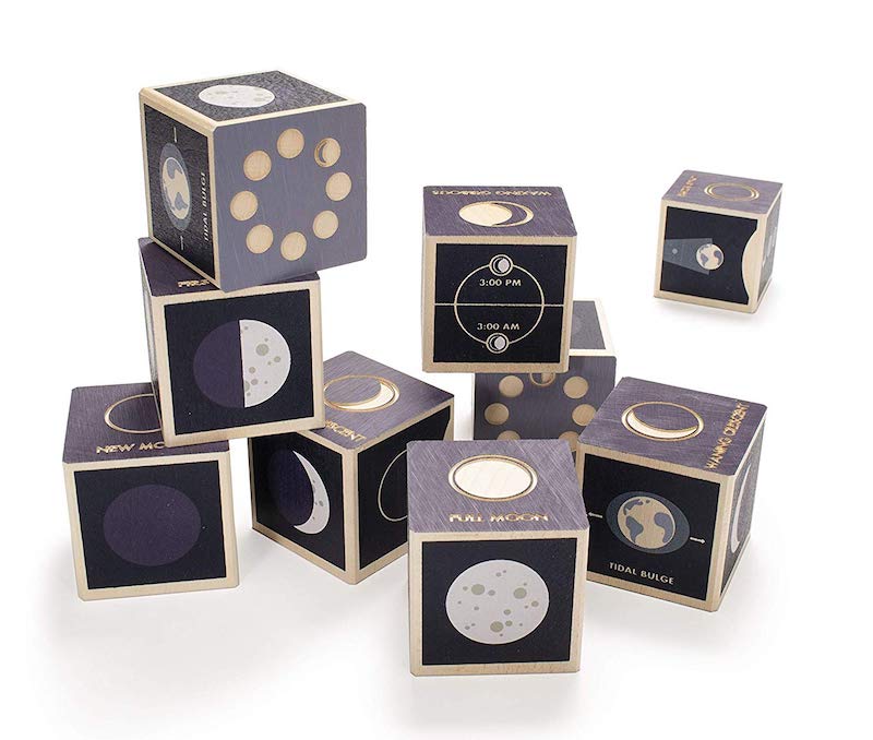 Cool space toys and gifts for kids: Uncle Goose moon phase blocks