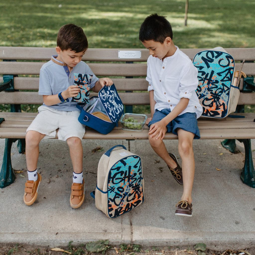 Cool backpack and lunchbox sets: graffiti styling by SoYoung 