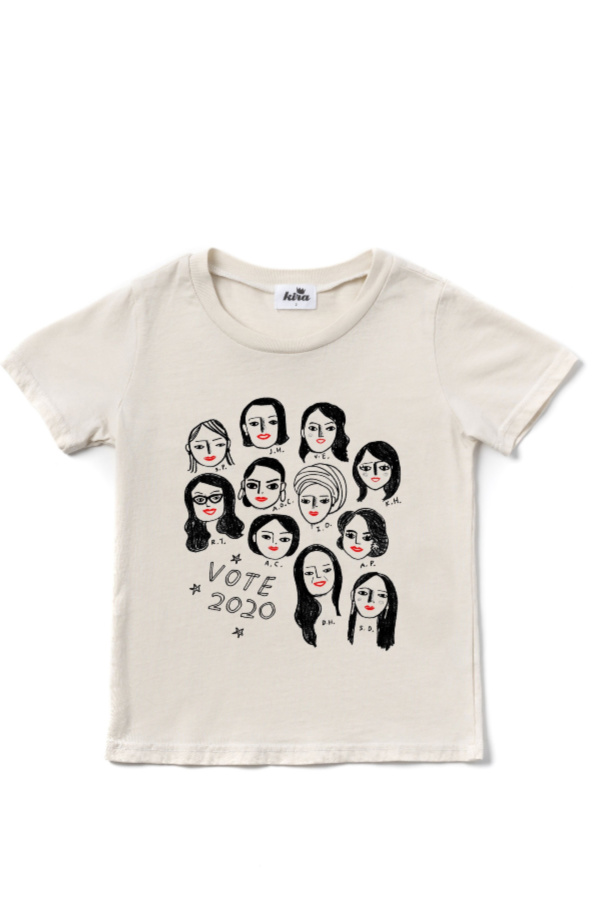 Carolyn Suzuki x Kira Kids t-shirt benefitting She Should Run, helping women candidates at every level of government