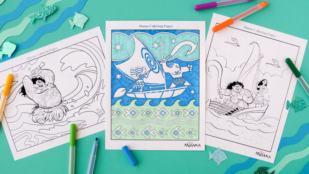 Free printable Moana coloring pages from Disney Family: Perfect for summer