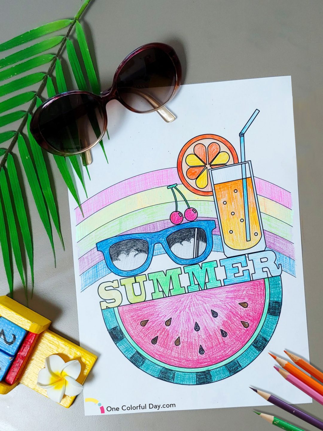 25 beautifully illustarted free summer coloring pages for kids