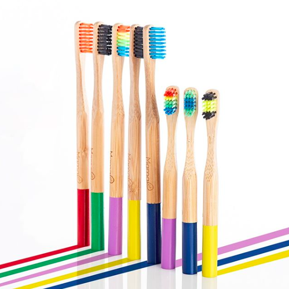 MamaP bamboo toothbrushes: Each color corresponds to a cause the company gives back to, from saving the ocean to LGBTQ equality