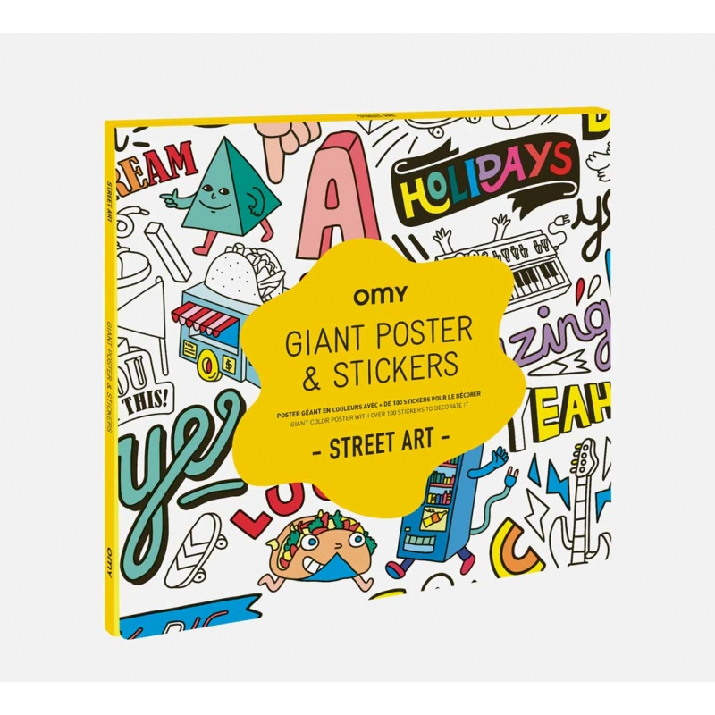 Omy giant coloring poster with stickers | Coolest birthday gifts for 5 year olds