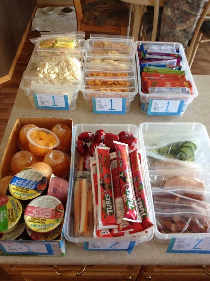Back to school organizational lifesavers: School lunch packing station at Fabulously Frugal
