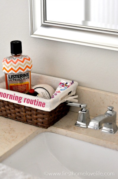 Back to school organizational lifesavers: Morning Routine baskets at First Home Love Life