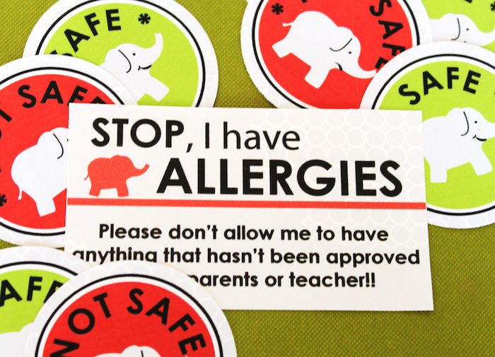 School year printables: Allergy labels at Kori Clark Designs