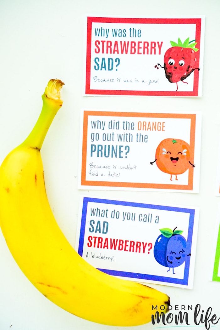 Back to school printables: lunch box jokes at Modern Mom Life