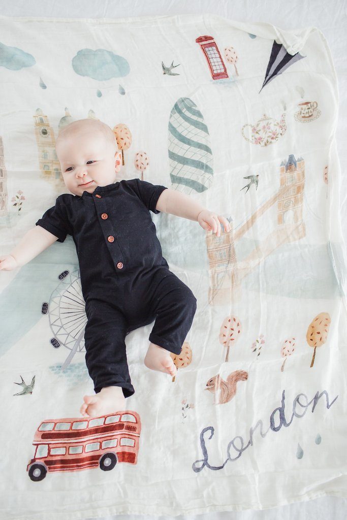 Best baby shower gifts under $30: World cities swaddles by Loulou Lollipop | Cool Mom Picks baby shower gift guide 2019