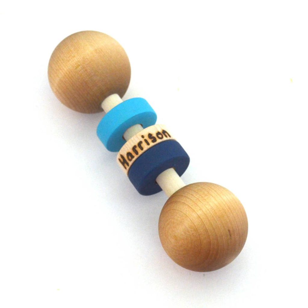 Best personalized baby gifts: Custom wooden baby rattle | Cool Mom Picks Baby Gift Guide