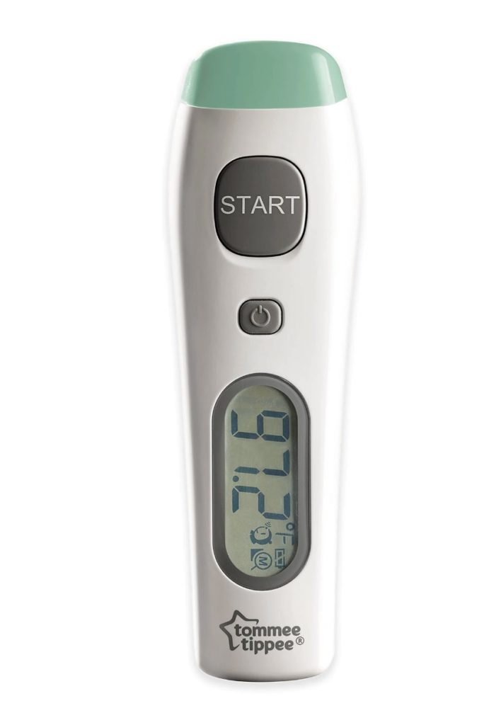 Best baby shower gifts under $30: Tommee Tippee no-touch forehead thermometer| Cool Mom Picks baby shower gift guide 2019