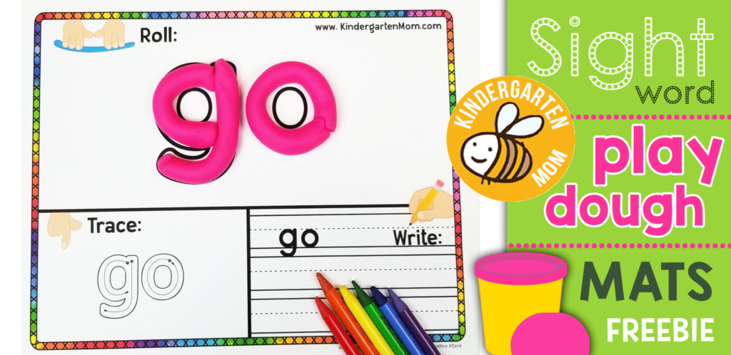 Free sight word printables: Kindergarten sight word play dough mats