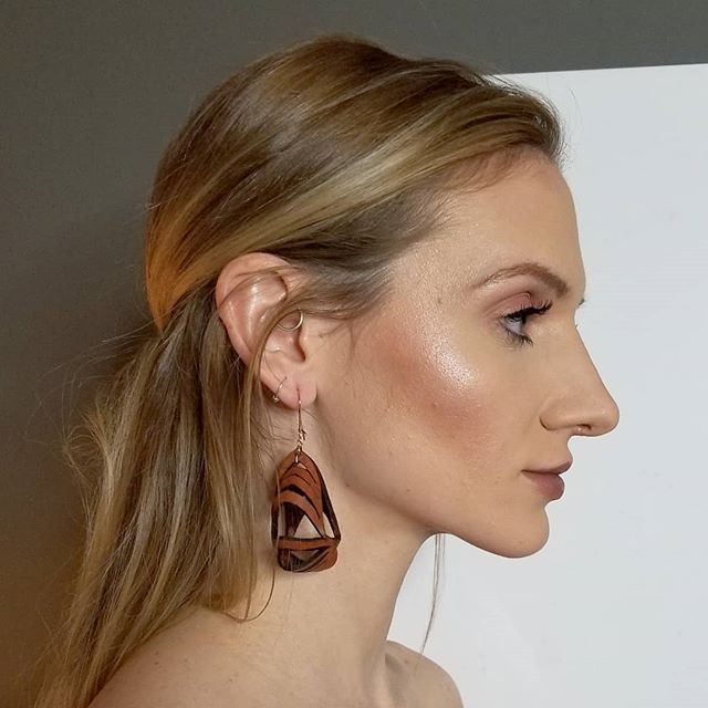 Amber Poitier drop leather earrings