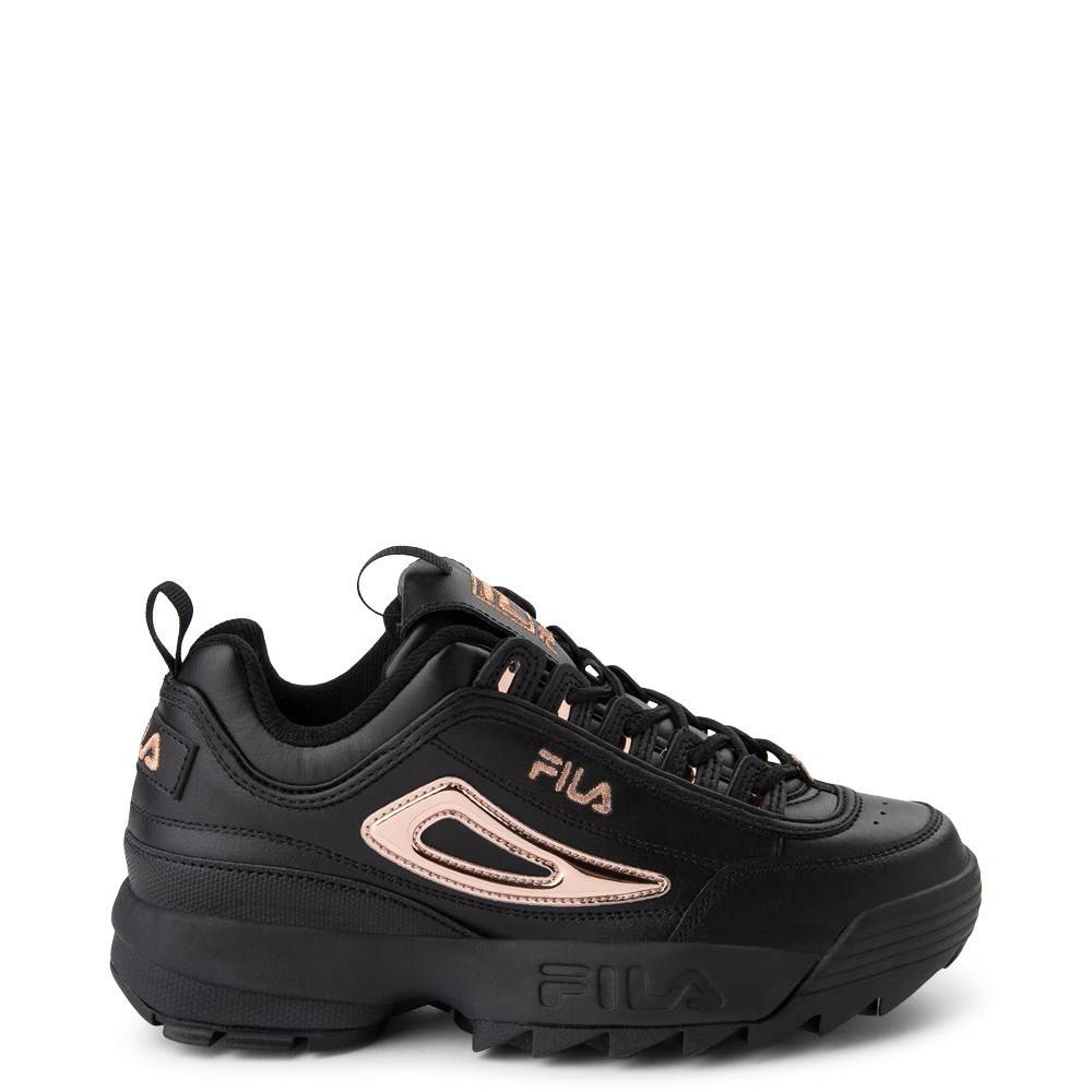 Platform sneakers for fall: Fila Disruptor 2 platform sneakers in black or white with rose gold